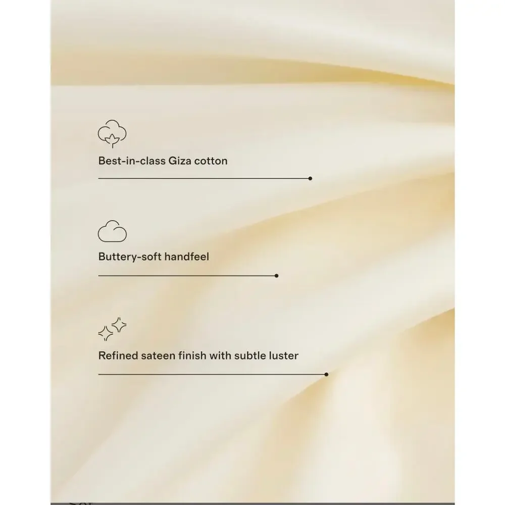 New Quince Signature Giza Cotton Sateen Duvet Cover 3Pc Set King Cal King White